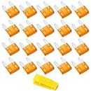 Bolatus 20Pcs Car Fuses 5A Mini Blade Fuses Automotive Replacement Fuse for Caravan Motorcycle Truck RV + Fuse Puller