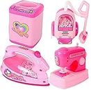 RK Toys Battery Operated Household Appliances Plastic Kitchen Play Set Toys for Girls (Pink)