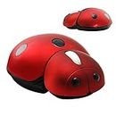 YOCUNKER Mini Cute Wireless Mouse, Portable Mobile Optical Mouse for Kids,Small Tiny Animal Ladybug Shape Cordless Mouse with USB Receiver for Computer Laptop Desktop PC (Red)