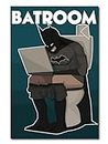 suridblue BATMAN Poster for Bathroom, Office Restrooms, Glue Strips Included for Super Easy Pasting, Matte laminated Smooth Surface, 12x18 Inches