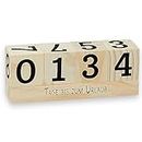 Jahres Countdown Kalender Würfel aus Holz mit Themenleiste - Dauer-Jahre-Tisch-Kalender - Lückenlose Tagezählung bis zu 432 Tagen für Hochzeiten, Geburtstage, Prüfungen und mehr (Natur)