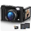 Digital Camera,4K UHD 48MP Autofocus Vlogging Camera for Youtube with 16X Digital Zoom,180° Flip screen Camera with 32G Card and UV lens,Compact Camera for Teenagers, Beginners,Adults