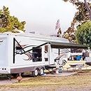 Awnlux Black Motorized Modular Retractable RV Awning Full Set Assemblies for RV, 5th Wheel, Travel Trailers, Toy Haulers, and Motorhome - RV Trailer Awning for Home or Camper - 10x8 Feet- Black Fade