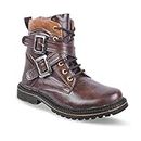 ZARMAN Men's Synthetic Leather Casual Boot (Brown,9UK) Boot-01-Brown-9
