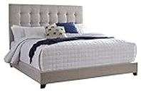 Signature Design by Ashley Dolante Upholstered Bed King Size Complete Bed Set in a Box Contemporary Style Tan