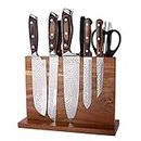 Solid Wood Magnetic Knife Block, Magnetic Knife Holder with Strong Magnets on Both Sides, for Multipurpose Storage of Kitchen Knives.