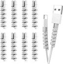 LS LAPSTER Quality Assured 12Pcs Spiral Cable Protectors for Data Charger, Wires Computers, Cell Phones Etc.(Grey)