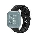 Mosger YHM 23mm for Fitbit Blaze/Fitbit Versa 2 Universal Sport Silicone Replacement Wrist Strap(White) (Color : Black)