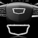 TOMALL Bling Crystal Lenkrad Logo Emblem Kompatibel mit Cadillac CT4 CT5 XT4 XT5 Glänzendes Diamantrad Logo Aufkleber Dekorationen Glänzendes Innenlogo Dekorative Kante Zubehör für Auto (groß)