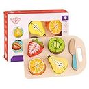 AB Gee abgee 921 TL142 EA Wooden Play Cutting Fruits 6pce (EXP), Yellow