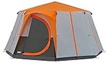 Coleman Cortes Octagon 8 Person Family Tent with Wheeled Carry Bag, 2000 mm Water Column, Waterproof, Easy Set up with Color Coded Poles