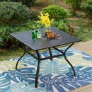 5-Pieces Patio Dining Set, Including 1 Steel Frame Table with Umbrella Hole and 4 C spring Patio Chair