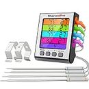 ThermoPro TP17H Digital Meat Thermometer Kitchen Cooking Thermometer with 4 Temperature Probes for Oven Grill Cooking BBQ Thermometer with Backlight
