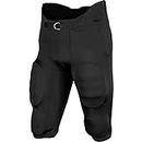 Champro Men's Standard Terminator 2 Integrated Football Pants with Built-in Pads, Black, Adult Large
