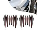 fasebeek 12 PCS Car Front Bumper Spoiler Air Knife Kit, Self-Adhesive Side Skirt Exterior Soft Fin Canard Anti-Collision Stickers, Decorative Modification Accessories, for Most Models (Black)