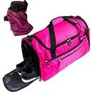 ANKHTIVE Sport Gym Bag with Shoe Compartment, Wet Pocket Travel Duffel & Sports Cooling Towel (Hot Pink)