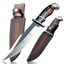 WPKOPYA (DeHong-88 Hunting Knife, 7.1" (about 18 cm) Fixed Blade Tactical knife ，Configure leather scabbard,Camping, survival， Slicing, Boning, Gift Collection