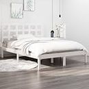 TEKEET Furniture Home Tools - Marco de cama de madera maciza blanca, 180 x 200 cm, tamaño Super King