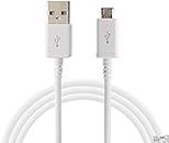 Full Power 5A Charging MicroUSB Works with Nokia Lumia 1520 RM-938 2.0 Data Cable's Dual Chipset Charges at Rapid Speeds Easily! (White)