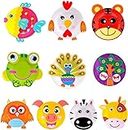 10pcs Kids Crafts for Girls Boys Age 3-12, Toddler Crafts Animal Paper Plate Art Kit for 3-8 Year Old, DIY Arts and Crafts Kits for Children Birthday Holiday Gifts, Fun Preschool Party Favor