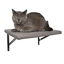 Floating Cat Wall Shelves Wall Mounted Cat Perch Cat Bed Wall Shelf Climbing Steps Breathable Mesh Pad Metal Bracket Solid Wood Pet Kitten Furniture for Sleeping Playing Lounging
