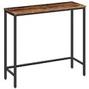 HOOBRO Narrow Console Table, 75 cm Entryway Table, Small Sofa Side Table, Display Table, for Hallway, Bedroom, Living Room, Foyer, Rustic Brown and Black BF75XG01