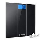 ETEKCITY Digital Body Weight Bathroom Scale with Tempered Glass, Ultra Accurate, Large Easy-To-Read Backlit LCD Display, Step-On Technology, 400 lb/180 kg