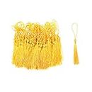 Geesatis 100 Pcs Bookmark Tassels DIY Handmake Craft Accessories for Keychain, Earring Jewelry Making, Souvenir, Graduation, Clothing Sewing, Gift Tag, Light Yellow