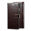 Nkarta Vintage Pu Leather Flip Flap Wallet Case Cover for Samsung Galaxy S10 Plus - Coffee