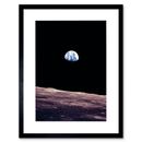 Space Planet Earth Lunar Surface Moon Landscape Cool Framed Wall Art Print