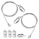 2Pcs Lift Cable Replacement for Gorilla Lift Trailer Gate Assist with EZ Spring Clips, with 4Pcs Aluminum Alloy Rollers Pins Washers