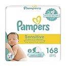 Pampers Baby Wipes Sensitive Perfume Free 2X Pop-Top Packs 168 Count