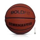 Boldfit Basketball Size 7 Professional Basket Ball for Indoor-Outdoor Training Basketball for Players Basketball with Free Air Needle Best Basketball Match Ball for Kids, Men Dunkmaster No 7, Brown