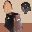 VEAYVA heavy duty Portable Indian Toilet to Western Convertor | Toilet stool | Toilet Commode for patients | Indian Commode Stool | Portable Toilet Seat Handicap People (mettalic brown colour)