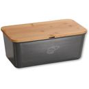 Brotkasten KESPER FOR KITCHEN & HOME "Brotbox mit Bambusdeckel" Lebensmittelaufbewahrungsbehälter Gr. B/H/L: 18 cm x 14 cm x 34 cm, beige (natur, grau) Brotkästen