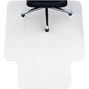 NINJA Easy Glide Office Chair Mat for Carpet, Ultra Strong Slip Resistant Under Desk Protector, No Divot Plastic Rolling Computer Mats, Semi Transparent Design 29x47 Inch, Clear Lipped Mat