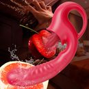 G-spot Vibrator Dildo Clit Licking Tongue Massager Oral Sex Toy for Women Couple