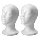2pc Female Styrofoam Foam Mannequin Head Stand Model Display Wig Polystyrene Mannequin Manikin Folding