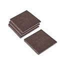 uxcell Felt Furniture Pads, 2-inch x 2-inch Self Adhesive Cuttable Anti Scratch Square Floor Protectors for Furniture Legs Hardwood Floor, Brown 12Pcs