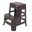 Supreme chairs 2-Step HeavyDuty Plastic Multi Purpose Stool for Home,Office and Kitchen Use with 6 Months Replacement Warranty (Color: Wenge, 1 Piece)