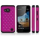 Nokia Lumia 550 Case, BoxWave® [SparkleShimmer Case] Sparkly Rhinestone Cover w/Shock Absorbing Bumper for Nokia Lumia 550 - Cosmo Pink