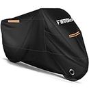 Favoto Motorcycle Cover All Season Universal Weather Premium Quality Waterproof Sun Outdoor Protection Durable Night Reflective with Lock-Holes & Storage Bag Fits up to 104" Motorcycle Vehicle Cover