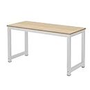 Millhouse Computer Desk Office Study Desk Computer PC Laptop Table Workstation Dining Gaming Table for Home Office (Beech-White)