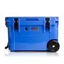 Blue Coolers Ice Vault – Frigorifero roto-modellato da 55 litri, grande contenitore per ghiaccio fino a 10 giorni, Marchio blu con ruote., 55 Quart