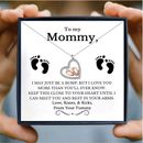 To My Mommy Babyfüße 925 silberne Halskette Schwangerschaft werdende Mutter Weihnachtsgeschenk