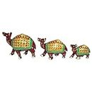 Jaipur Bazar Wooden Handicrafts Decorative Arts & Crafts Home Handicrafts Home Decor Home Decorative Handmade Wooden Multi Hand Carved Shikar Painting Camel For Fastival 5 Inch Wd121_5 Home Decoration Item Wooden Décor Items