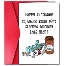1pc Funny Birthday Card With Funny Pill Pattern Creative Greeting Card. The Perfect Gift For Family, And Co-workers.