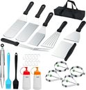 Kit de accesorios para parrilla 27 piezas juego de herramientas para parrilla bolsa de campamento al aire libre barbacoa cocina