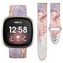 Seorsok Marble Band Compatible with Fitbit Versa 3 /Fitbit Sense Band for Women Men, Soft Silicone Print Replacement Band Sport Band for Fitbit Versa 3/Fitbit Sense Watch Band