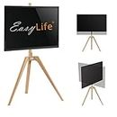 EasyLife – Treppiede per TV in legno Tripod – Studio TV Stand fino a 65 pollici e 40 kg TV/monitor, orientabile, regolabile in altezza, gestione dei cavi, VESA fino a 400 x 400 (Bianco/faggio chiaro)